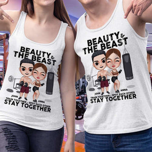 Beauty And The Best Train Together Personalized Gym Shirts, Gift For Couple - Shirts - GoDuckee