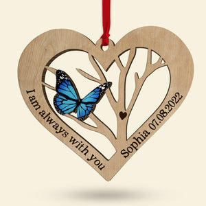 I Am Always With You Personalized Heaven Butterfly Ornament, Christmas Tree Decor - Ornament - GoDuckee
