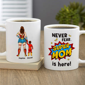 Super Mom Is Here - Personalize Coffee Mug - Coffee Mug - GoDuckee