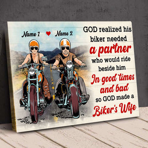 Personalized Biker Couple Poster - I Needed A Riding Partner - Couple on The Ride - Poster & Canvas - GoDuckee