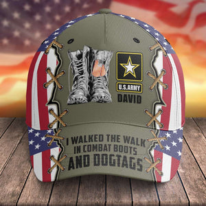I Walked The Walk In Combat Boots and Dogtags, Personalized Classic Cap, Military Gift - Classic Cap - GoDuckee