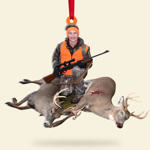 Custom Hunter Photo Ornament, Christmas Tree Decor - Ornament - GoDuckee