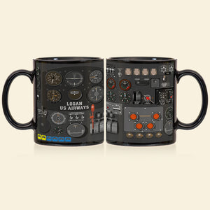 Personalized Plane Dashboard Mug, Custom Airplane Cockpit, Gift For Airplane Lovers (AP0402) - Coffee Mug - GoDuckee