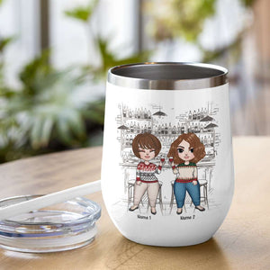 Personalized Sweater Girls Dolls Wine Tumbler - You're All I Ever Wanted In A Friend - Christmas Theme - Wine Tumbler - GoDuckee