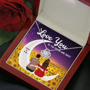 Love You To The Moon And Back Love Knot Necklace Gift For Mom - Jewelry - GoDuckee