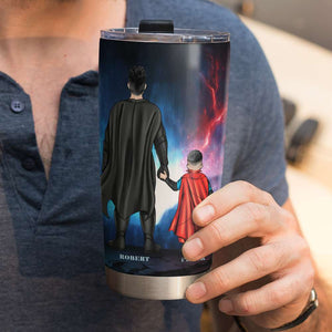 Super Dad My Hero With A Hint Of 100% Strength Personalized Tumbler Cup, Gift For Dad - Tumbler Cup - GoDuckee