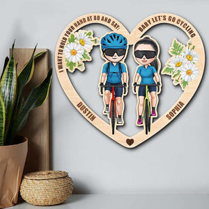 I Want To Hold Your Hand at 80 and Say Baby Let's Go Cycling, Personalized Wood Art, Gift for Him/Her - Wood Sign - GoDuckee