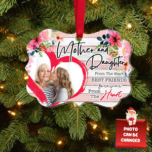 Mother And Daughters From The Start Best Friends Forever From The Heart ,Personalized Medallion Acrylic Ornament, Christmas Gift - Ornament - GoDuckee