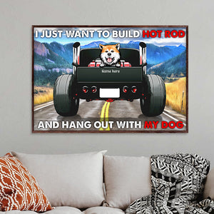 Personalized Dogs Breeds Poster - Built Hot Rod and Hang Out With My Dogs - Poster & Canvas - GoDuckee