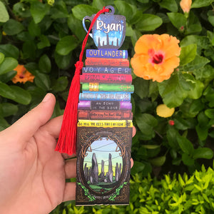 Personalized Outlander Bookmark - Gift For Book Lover - Book Stack Pattern - Bookmarks - GoDuckee
