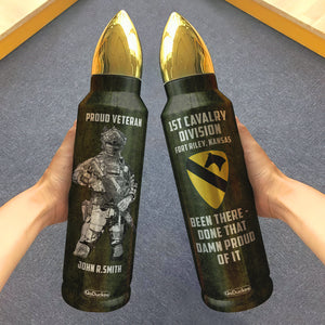 Veteran Bullet Tumbler - Custom Military Unit - Been There Done That, Soldier Holding Gun - Water Bottles - GoDuckee