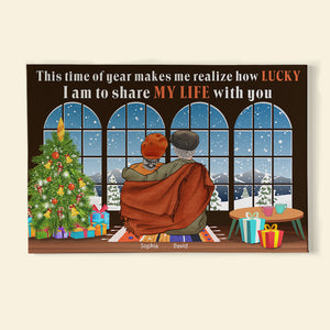 Old Couple How Lucky I Am To Share My Life With You, Personalized Canvas Print - Poster & Canvas - GoDuckee