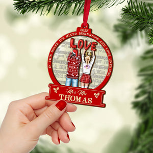 In This House It's Mixed Beginnings And Love Unending, Layered Mix Ornament Christmas Gift For Couple - Ornament - GoDuckee