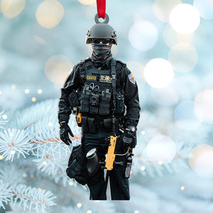 Custom Police Photo Ornament, Christmas Tree Decor - Ornament - GoDuckee