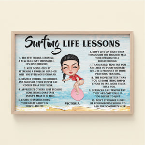 Surfing Life Lessons Personalized Surfing Canvas Print - Poster & Canvas - GoDuckee