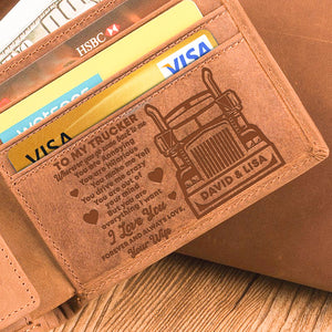 Trucker You Are Everything I Want - Personalized Leather Men Wallet - Gift for Trucker Husband - Leather Men Wallet - GoDuckee