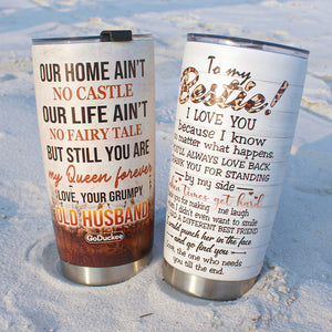 Personalized Old Couple Tumbler Cup - Love, Your Grumpy Old Husband CPL1412 - Tumbler Cup - GoDuckee