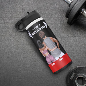 Personalized Gym Couple Water Bottle - Am Whey Into You - Water Bottles - GoDuckee