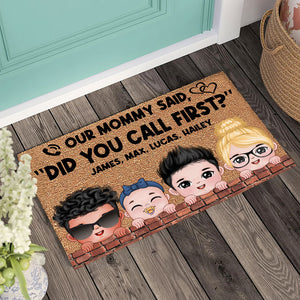 Our Nana Said "Did You Call First?" Personalized Kid Doormat, Gift For Family - Doormat - GoDuckee