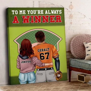 Personalized Baseball Couple Poster - You're Always A Winner - Couple Shoulder to Shoulder - Poster & Canvas - GoDuckee