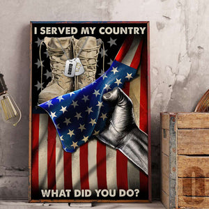 Veteran Poster - American Flag with Military Boots - I Served My Country - Poster & Canvas - GoDuckee