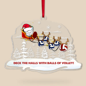 Deck The Halls With Balls Of Volley Personalized Volleyball Ornament, Christmas Tree Decor - Ornament - GoDuckee