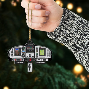 Personalized Aircraft Cockpit Ornament, Christmas Tree Decor - Ornament - GoDuckee