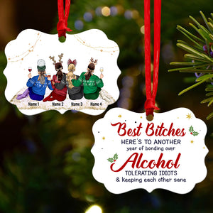 Best Friends Here's To Another Year of Bonding Over Alcohol - Personalized Ornament - Gift for Besties - Ornament - GoDuckee