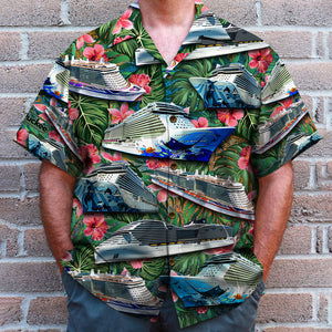 Cruising Hawaiian Shirt - Seamless Boat Pattern - Hawaiian Shirts - GoDuckee