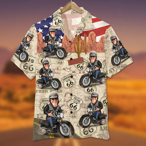 Custom Biker Shirt and Shorts - Happy Old Biker - Hawaiian Shirts - GoDuckee