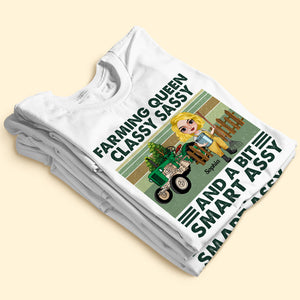 Farming Queen Classy Sassy And A Bit Smart Assy Personalized Farmer Shirt Gift For Her - Shirts - GoDuckee
