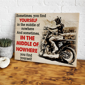 Vintage Motocross Poster - Custom Number - In The Middle of Nowhere - Poster & Canvas - GoDuckee
