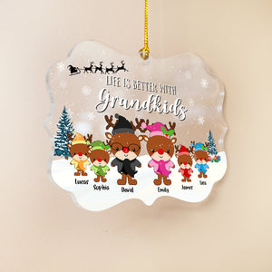 Life Is Better With Grandkids Personalized Grandparent Ornament Gift For Family - Ornament - GoDuckee