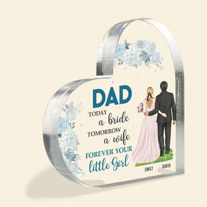 Happy Father's Day, Bride And Dad Personalized Acrylic Plaque Gift For Dad - Decorative Plaques - GoDuckee