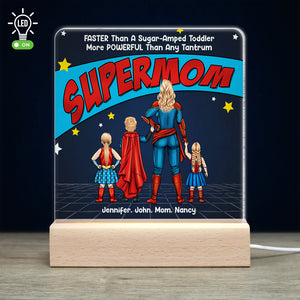 Super Mom, More Powerful Than Any TanTrum - Personalized 3D Led Light - Led Night Light - GoDuckee