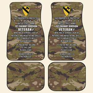 Personalized Veteran Car Mats, This Property Is Protected By A Veteran Lack of Patience, Custom Military Unit - Doormat - GoDuckee