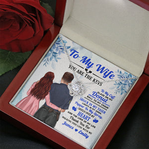 Personalized Police Couple Love Knot Necklace - To My Wife Message Card - Jewelry - GoDuckee