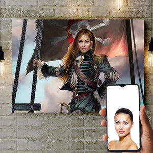 Custom Photo Notorious Female Pirate Wall Art - Poster & Canvas - GoDuckee