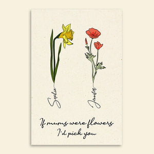 Gift For Mom And Daughter Son, Flowers Family Canvas Poster - Poster & Canvas - GoDuckee