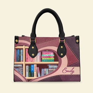 Custom Book Titles Leather Bag, Gift For Book Lovers - Leather Bag - GoDuckee