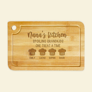 Spoiling Grandkids One Treat A Time, Personalized Cutting Board, Gift For Grandma, Mother's Day Gift - Home Decor - GoDuckee
