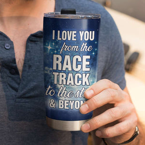 Personalized Racing Couple Tumbler Cup - From The Racetrack to The Star - Couple Shoulder to Shoulder - Tumbler Cup - GoDuckee
