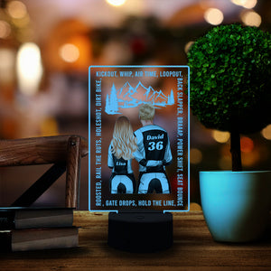 Kickout Whip Air Time Loop Out - Personalized Led Night Light - Gift for Motocross Couple - Couple Shoulder to Shoulder - Led Night Light - GoDuckee