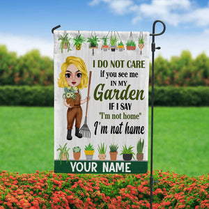 I Don't Care If You See Me In My Garden Personalized Gardening Flag Gift For Gardener - Flag - GoDuckee
