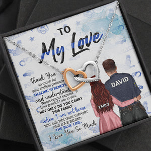 Police Couple To My Love - Personalized Interlocking Hearts Necklace - Jewelry - GoDuckee
