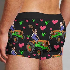 Personalized Farmer Men Boxer Briefs - Plow Me - Boxer Briefs - GoDuckee