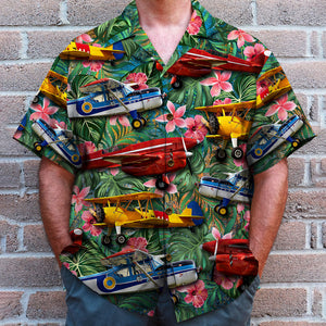 Custom Pilot Photo Hawaiian Shirt, Tropical Pattern - Hawaiian Shirts - GoDuckee