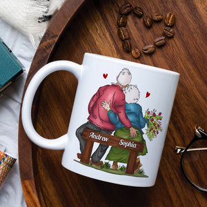 Roses Are Red Violets Are Blue I Like Your Butt Let Me Touch It Forever, Old Couple Married White Mug - Coffee Mug - GoDuckee