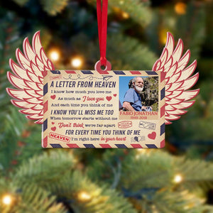 A Letter From Heaven, Heaven Personalized Photo Wood Ornament Christmas Gift - Ornament - GoDuckee