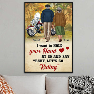 Personalized Old Biker Couple Poster - Baby, Let's Go Riding - Poster & Canvas - GoDuckee